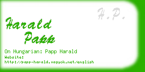 harald papp business card